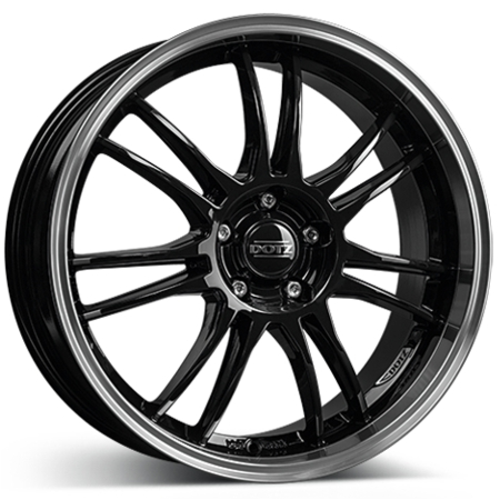 DOTZ Shift 8x18 5x112 ET48 d70.1 black polished lip